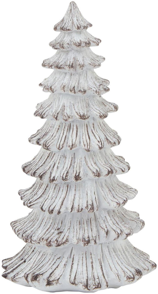 Resin Small Snowy Fir Tree Sculpture