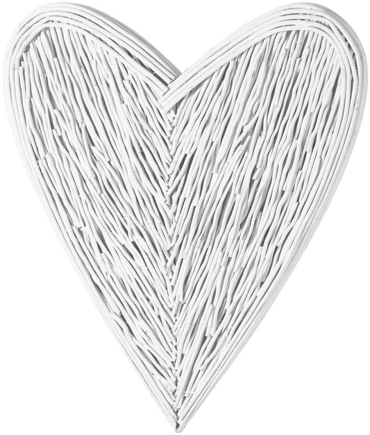 Wicker White Large Willow Branch Heart