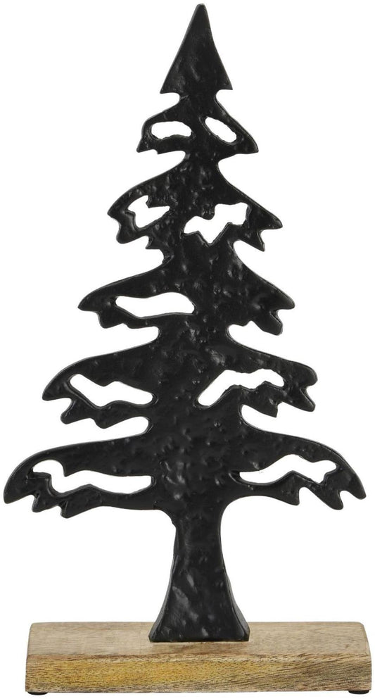 Noel Brown and Black Metal Cast Tree Ornament