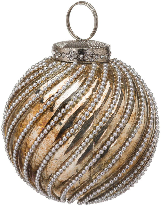 Noel Large Burnished Jewel Swirl Bauble