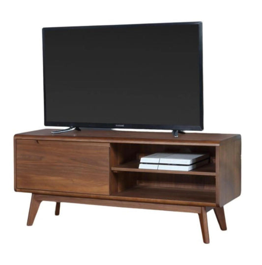 Carrington Walnut Medium TV Unit, 121cm L with Storage for Television Upto 50inch Plasma