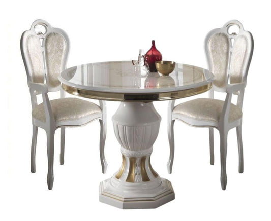 Betty White Italian Extending Round Dining Table Set with 2 Giglio Chair