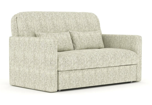 Redford Cream Piero Spring 2 Seater Fabric Pull Out with Square Arms Sofa Bed