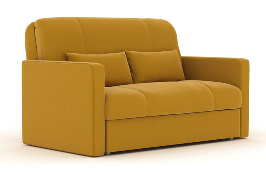 Redford Yellow Sunningdale Saffron 2 Seater Fabric Pull Out with Square Arms Sofa Bed