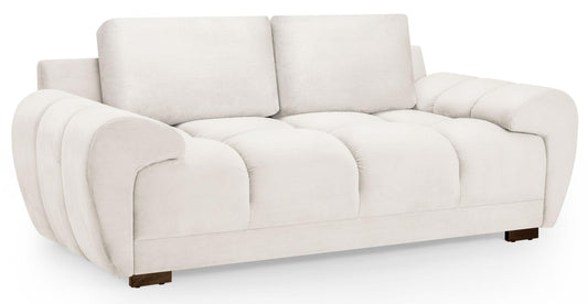 Azzuro Cream Velvet Fabric 2 Seater Sofa