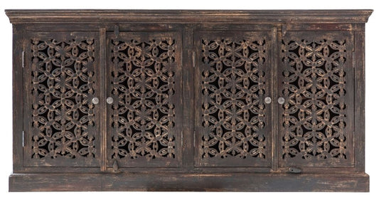 Balotra Carved Mango Wood 180cm Large Sideboard - 4 Doors