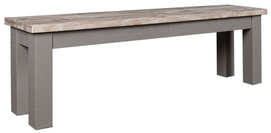 The Oxley Farmhouse Style Grey Painted Pine Dining Bench