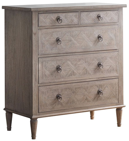 Mustique Mindi Wood 5 Drawer Chest