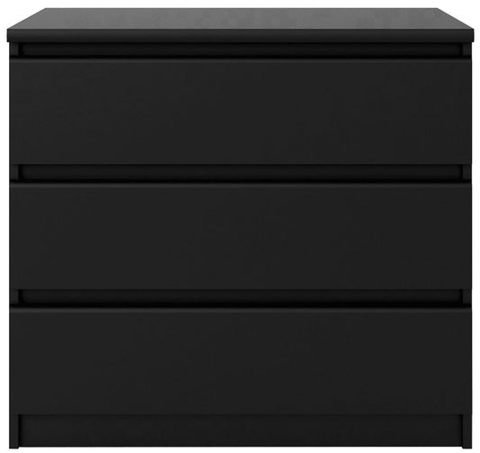 Naia Chest of 3 Drawer in Black Matt