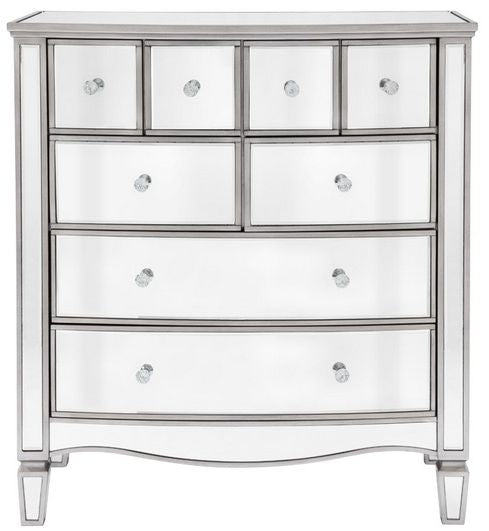 Elysee Mirrored Glass Multi Drawer Chest