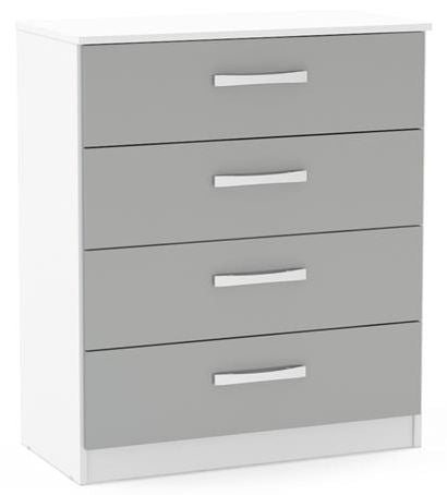 Lynx White and Grey Chest - 4 Drawers