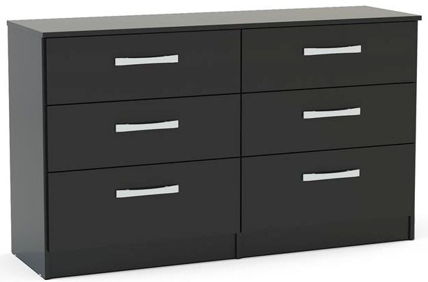 Lynx Black 6 Drawer Chest