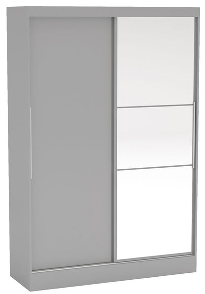 Lynx Grey 2 Door Sliding Mirrored Wardrobe