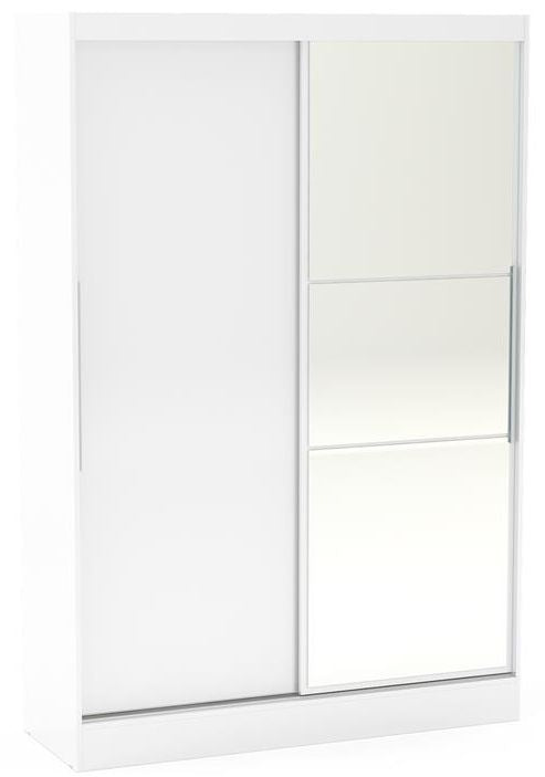 Lynx White 2 Door Sliding Mirrored Wardrobe