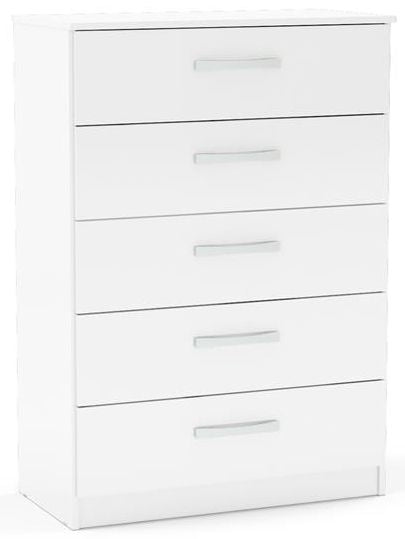 Lynx White 5 Drawer Chest