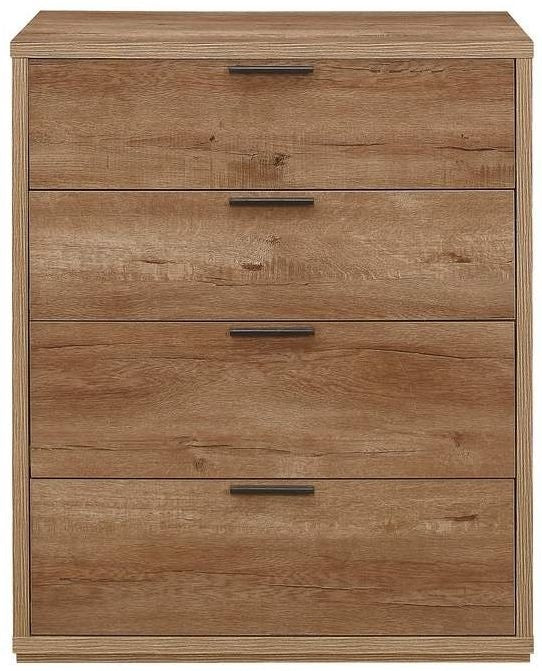 Stockwell Rustic Oak Effect 4 Drawer Chest