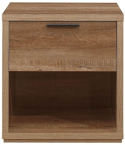 Stockwell Rustic Oak Effect Bedside Cabinet - 1 Drawer