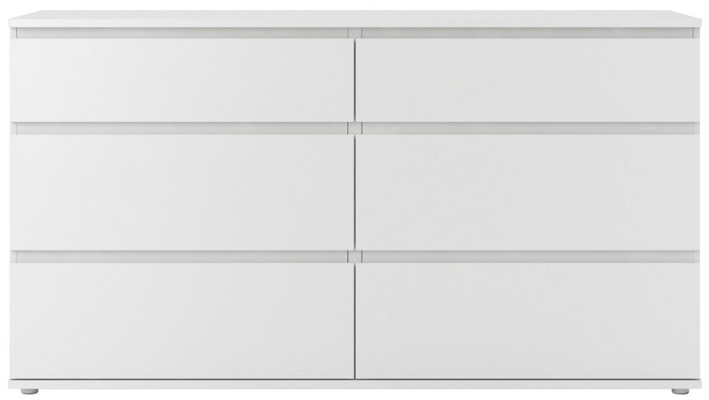 Nova Wide Chest of 6 Drawer in White