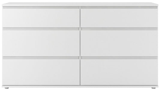 Nova Wide Chest of 6 Drawer in White