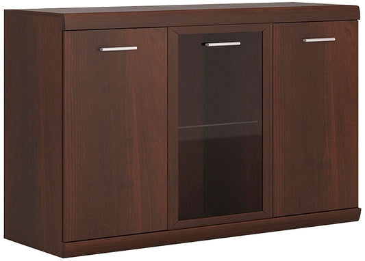 Imperial 3 Door Glazed Sideboard in Dark Mahogany Melamine