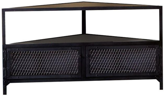 Ascot Black Wood Industrial Corner TV Unit upto 54inch