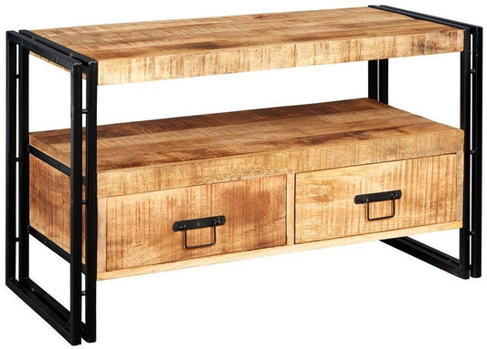 Cosmo Natural Wood Industrial TV Unit upto 49inch