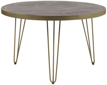 Mango Dark Gold Round Dining Table - 4 Seater