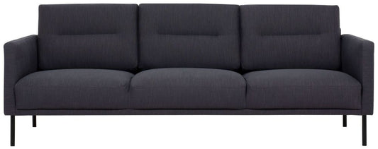 Larvik Fabric 3 Seater Sofa Anthracite with Black Legs