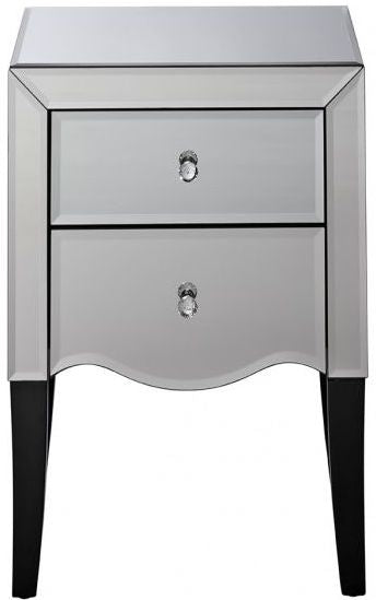 Palermo Mirrored 2 Drawer Bedside Cabinet