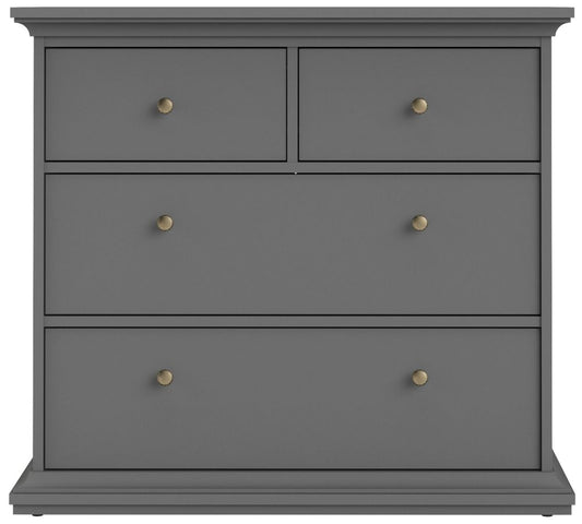 Paris Chest of 4 Drawer in Matt Grey