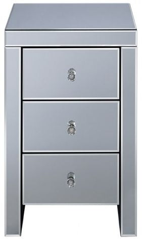 Seville Mirrored 3 Drawer Narrow Bedside Cabinet