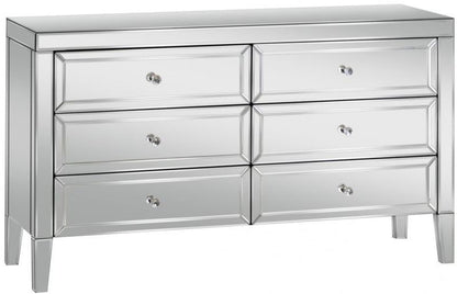 Valencia Mirrored 6 Drawer Wide Chest