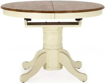 Vida Living Cotswold Buttermilk Round 2 Seater Extending Pedestal Dining Table