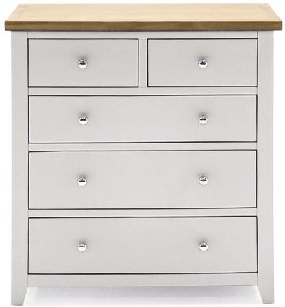 Vida Living Ferndale Grey Painted 5 Drawer Tall Chest