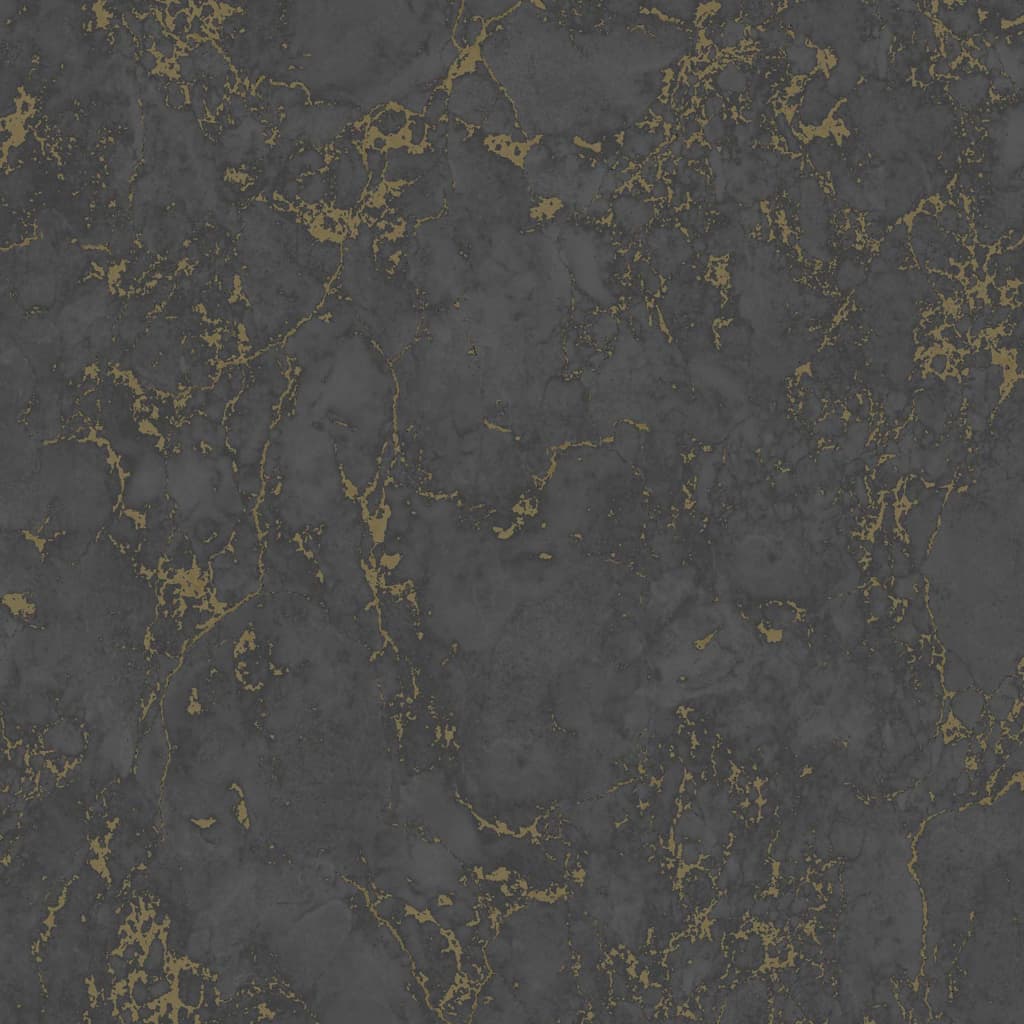 Dutch Wallcoverings Wallpaper Marble Black And Gold