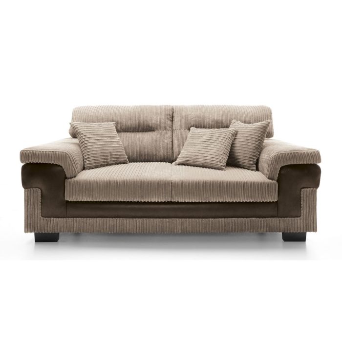 Sampson Cord 3 Seater Sofa - Brown Fabric