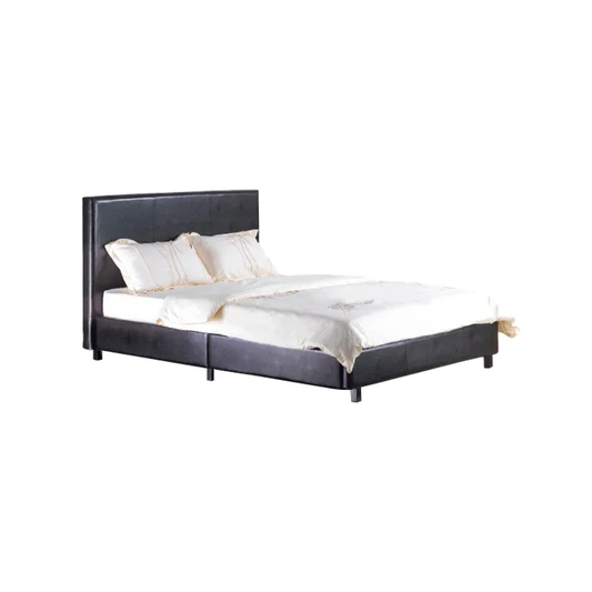 Opulent Kingsize Black Faux Leather Bed with High Headboard - Luxurious Design for Modern Bedrooms