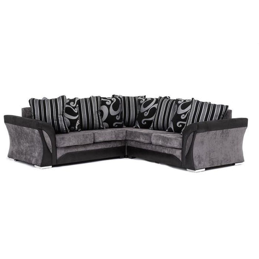 Faro Fabric Corner Sofa - Black