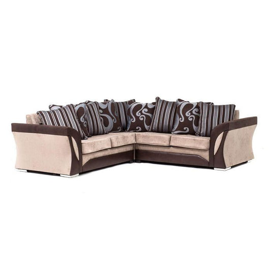 Faro Fabric Corner Sofa - Brown