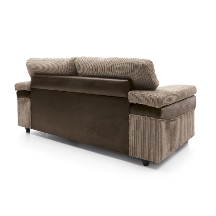 Sampson Cord 3 Seater Sofa - Brown Fabric