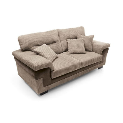 Sampson Cord 3 Seater Sofa - Brown Fabric