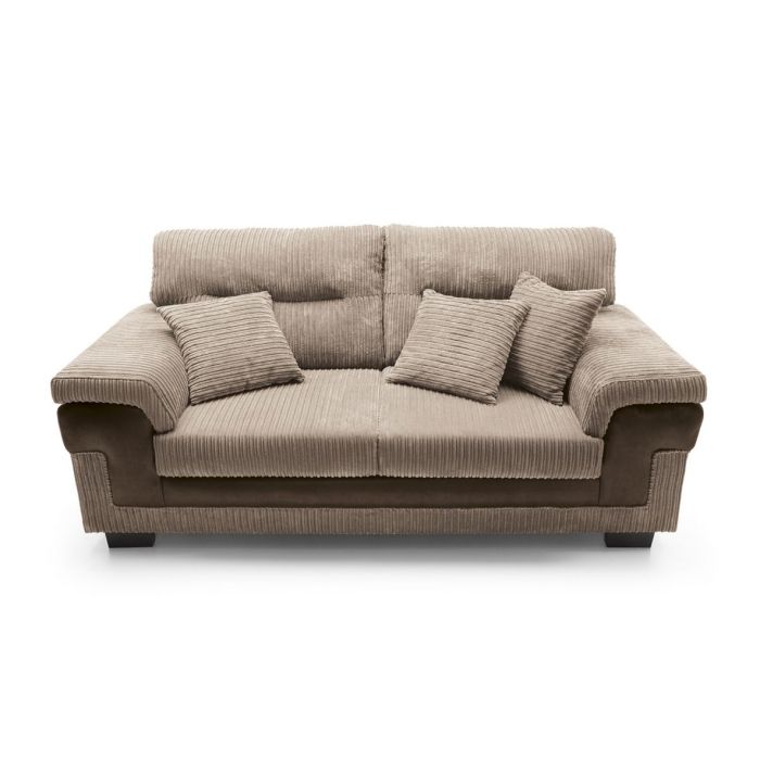 Sampson Cord 3 Seater Sofa - Brown Fabric