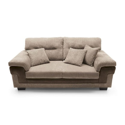 Sampson Cord 3 Seater Sofa - Brown Fabric