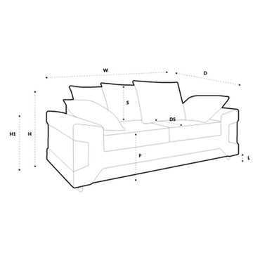 Dyno Fabric Sofa Set | 3+2 Seater | Grey | Modern Comfort | Furco