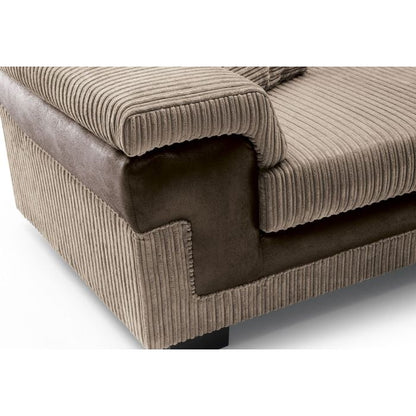 Sampson Cord 3 Seater Sofa - Brown Fabric