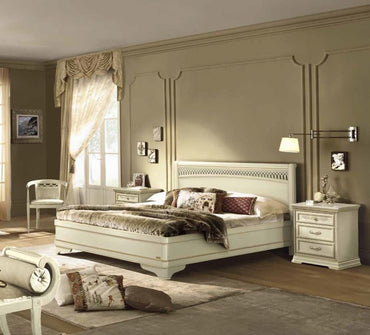 Camel Torriani Night Ivory Tiziano Italian Bed with Storage