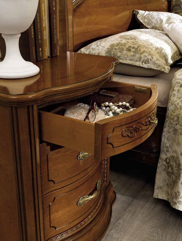 Camel Torriani Night Walnut Italian VIP Bedside Cabinet