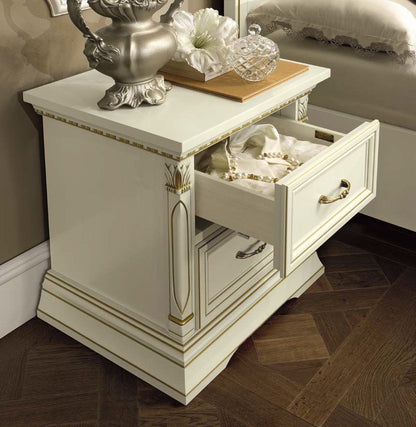 Camel Treviso Night White Ash Italian Bedside Cabinet