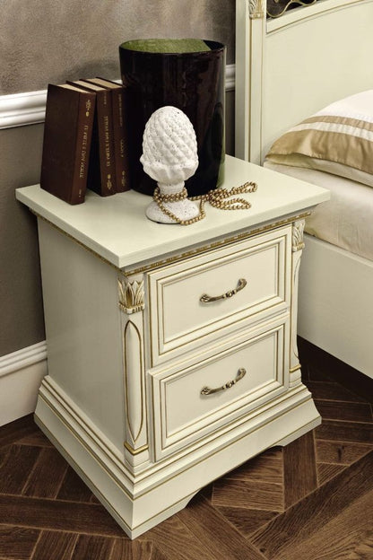 Camel Treviso Night White Ash Italian Bedside Cabinet