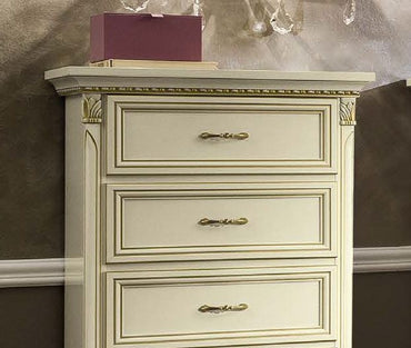 Camel Treviso Night White Ash Italian 5 Drawer Chest